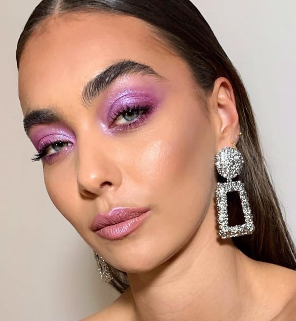Monochromatic Lavender Makeup Look