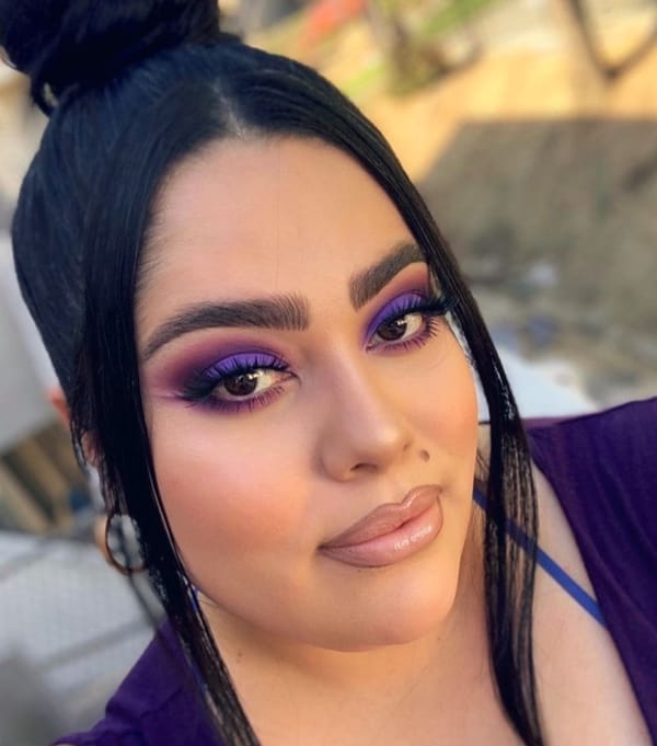 Eggplant Colored Eye Makeup for Brown Eyes