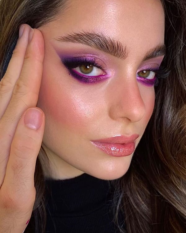 Shimmering Purple Makeup for Hazel Eyes