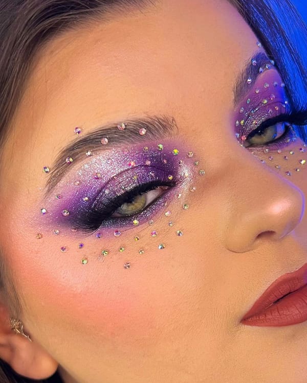 Bejeweled Purple Eye Makeup