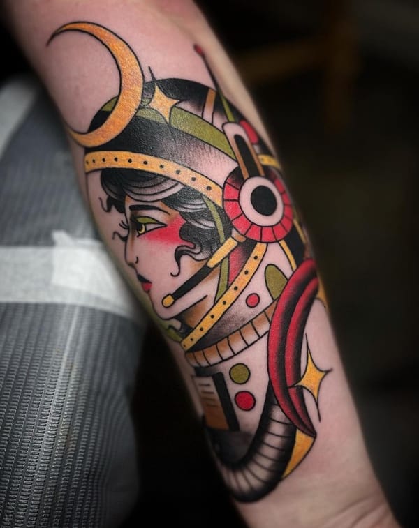 Traditional Colorful Girly Tattoo