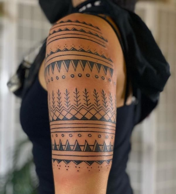 Patterned Half Sleeve Tattoo