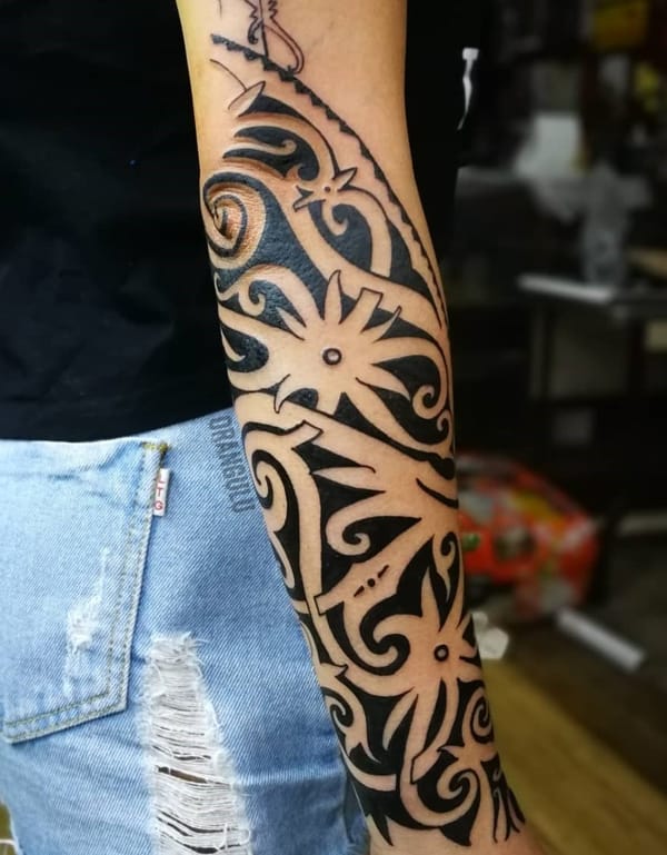Tribal Patterns Girly Forearm Tattoo