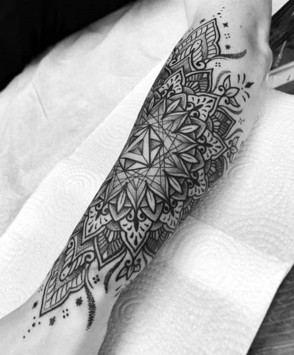 Classy Feminine Half Sleeve Mandala Tattoo