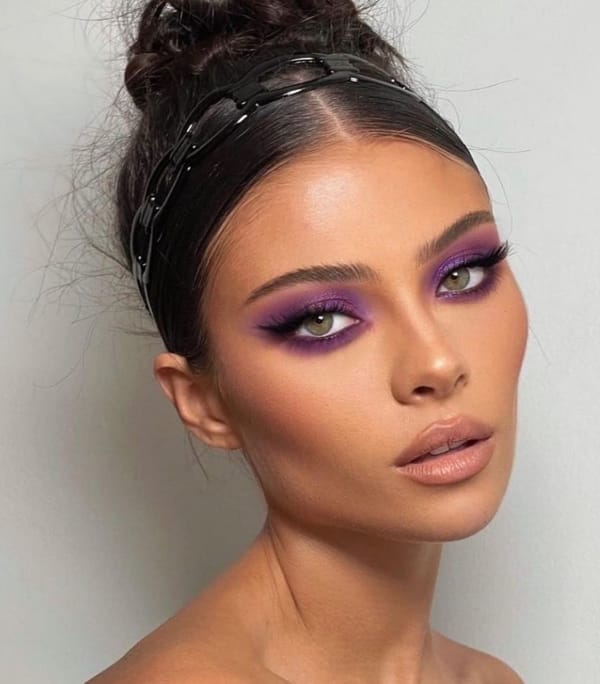 Simple Purple Smoky Eye Makeup
