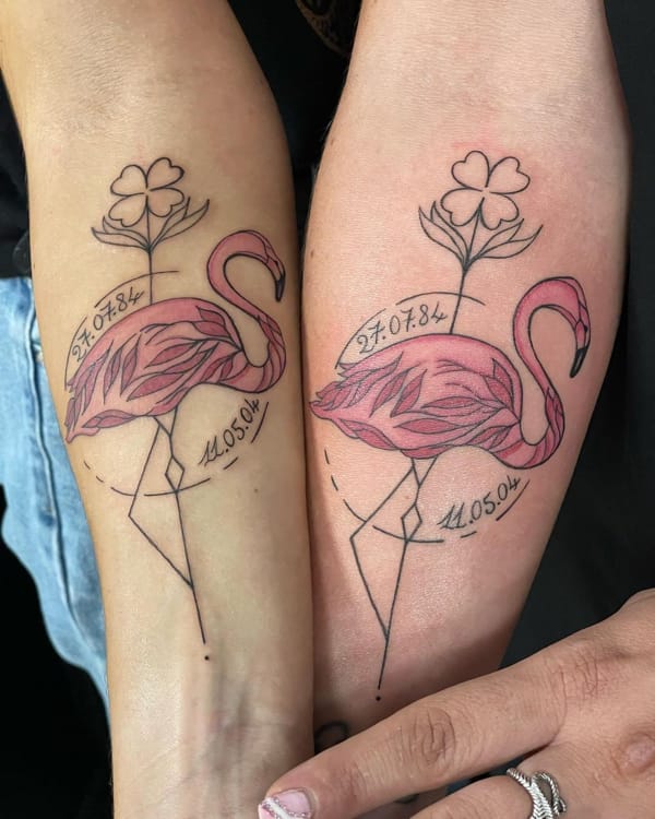 Matching Half Sleeve Mother and Daughter Tattoo