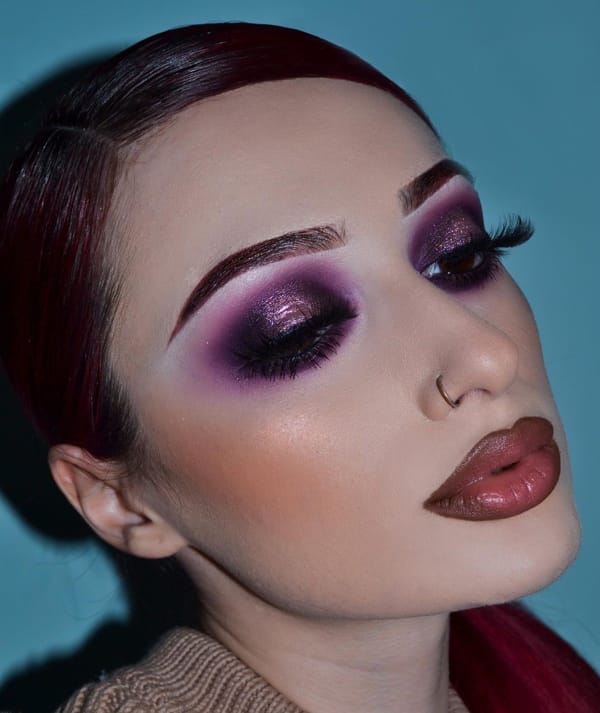 Holographic Dark Purple Makeup